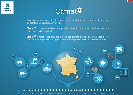 copie d'écran du site de Météo France Climat HD