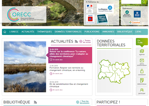 Page d'accueil de l'ORECC
