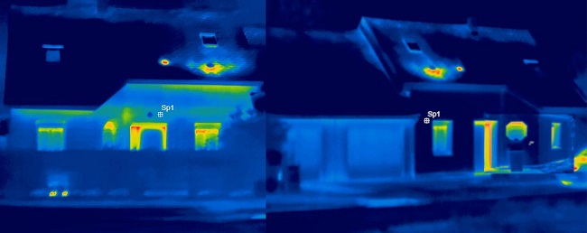 Analyse de deux pavillons avec caméra thermique