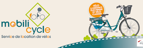 affiche de service de location de vélos électriques