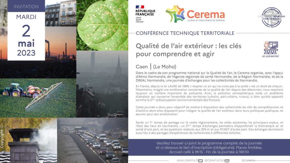 Programme Qualité de l'Air : le Cerema met en œuvre 34 projets pour  améliorer la qualité de l'air dans les territoires