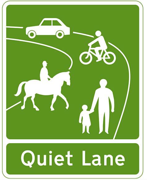 Le panneau de signalisation des "quiet lanes"