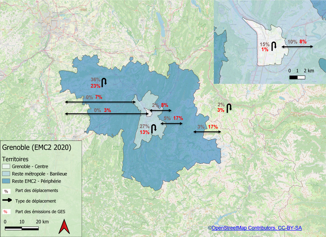 carte du territoire de Grenoble