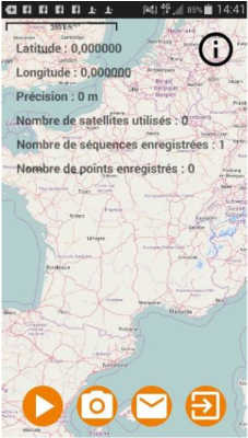 écran de l'application de surveillance du littoral