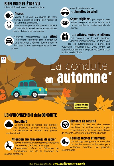 affiche Bien voir et etre vu sur les mesures de sécurité en automne