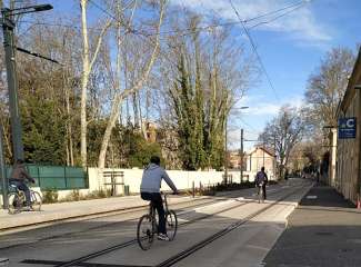 Diagnostic du partage de la plate-forme du tramway d’Avignon avec les vélos, sur les avenues Tarascon et St Ruf 