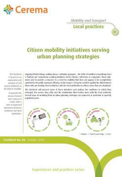 Citizen mobility initiatives serving urban planning strategies