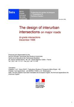 The design of interurban intersections on major roads