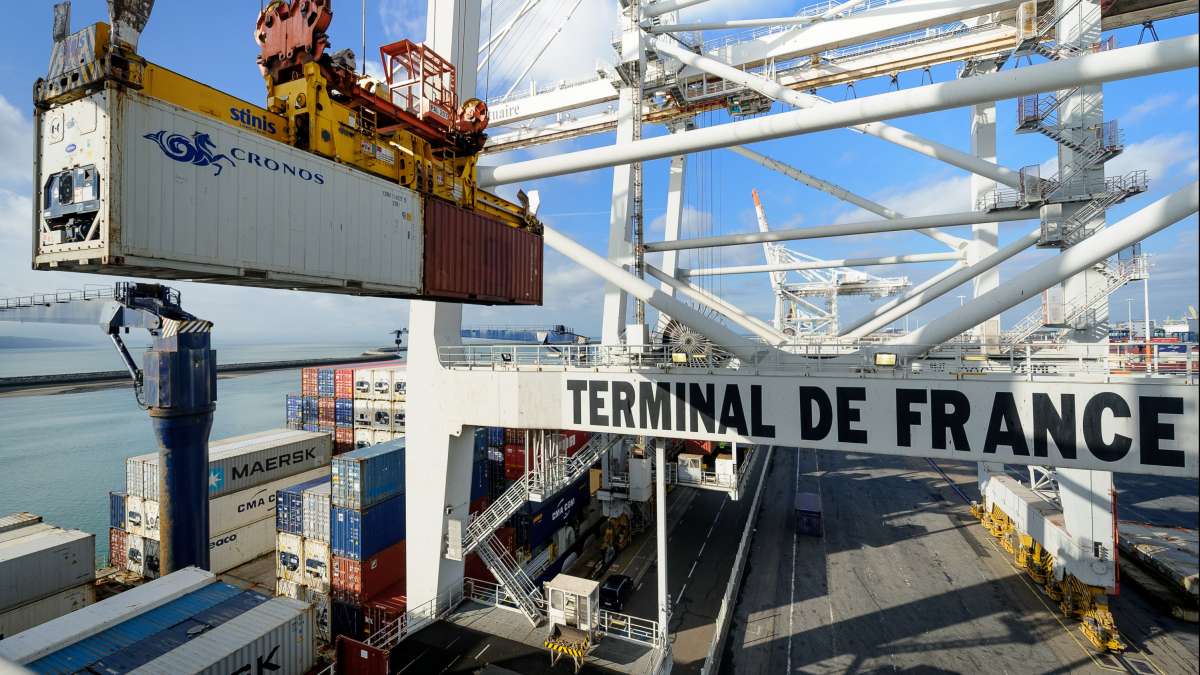 Terminal à conteneurs du port du Havre.