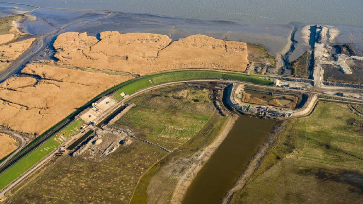 Vue du polder rendu à la mer dans le projet Polder2CS