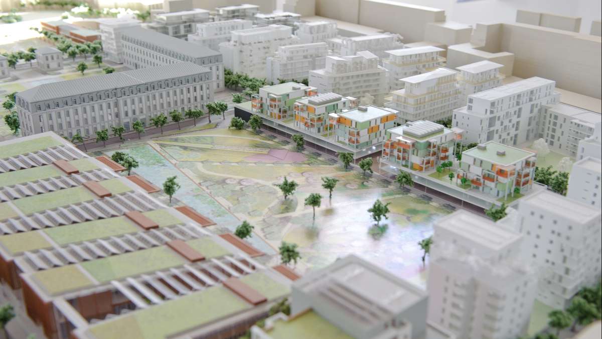 Maquette de projet d'aménagement d'un quartier
